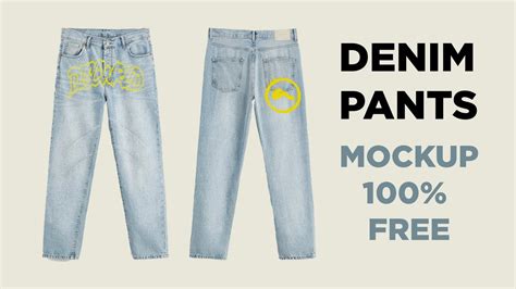 Denim Pants Mockup 100 Free Adobe Photoshop 2023 Youtube