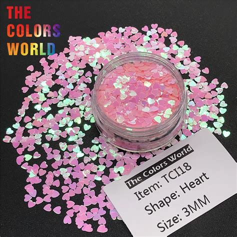 Tct 103 Heart Shape Pearlescent Indescent 3mm Size Nail Glitter Nail Art Decoration Body Glitter