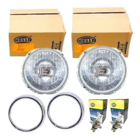 Kit Faros C Biseles Cromados Hella Vw Sedan Vocho 1970 2004