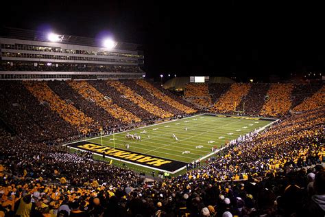 Iowa Black And Gold Stripes At Kinnick Stadium By Justin Scott