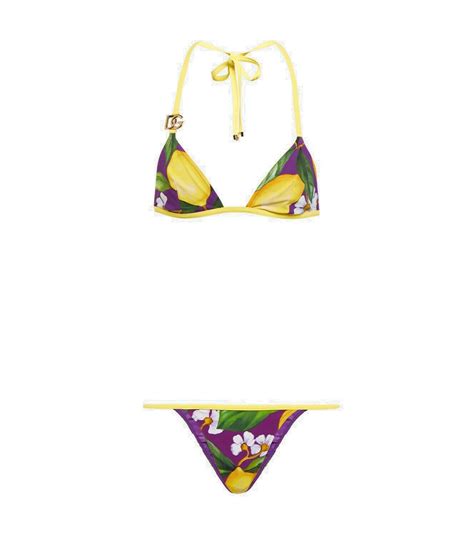 Dolce Gabbana Printed Triangle Bikini Dolce Gabbana