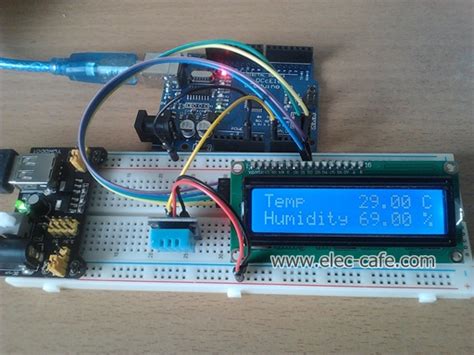 DHT11 Temperature and Humidity with LCD Display | ELEC-CAFE.COM