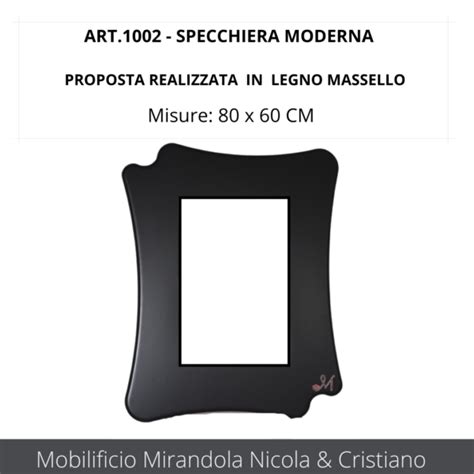 Art 1002 SPECCHIERA MODERNA NERO OPACO Mobilificio Mirandola