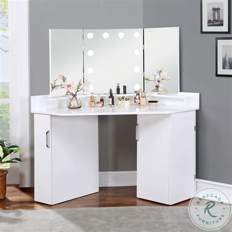 Lorybelle White Vanity Table From Furniture of America | Coleman Furniture