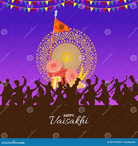 Vector Illustration Of Happy Baisakhi Celebration Vaisakhi Also Known