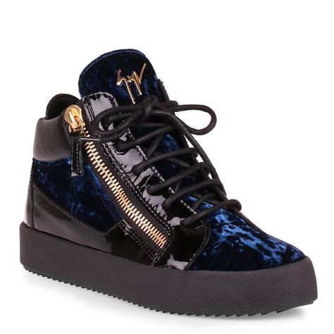 Lyst - Giuseppe Zanotti Kriss Blue Velvet Sneaker in Blue for Men