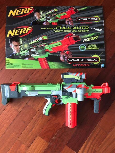 NERF Vortex Nitron Motorized Full Auto Nerf Disc Blaster XLR Xtra