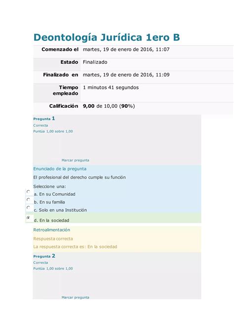 Prueba Tercera Parcial De Deontologia PDF Descarga Gratuita