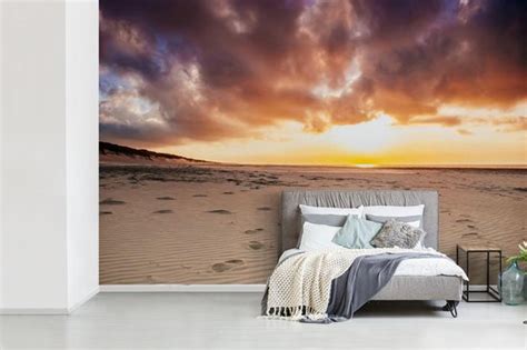 Behang Fotobehang Zonsondergang Op Ameland In Nederland Breedte