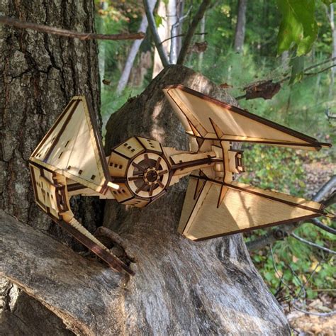 3d Puzzle Tie Interceptor Spaceship Mdf Wood 3d Puzzle Cks Ventures