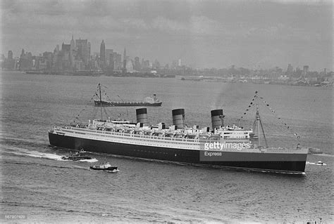 The Rms Queen Mary Ocean Liner Leaving America After Her Last Voyage