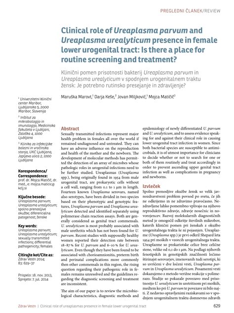 (PDF) Clinical role of Ureaplasma parvum and Ureaplasma urealyticum ...