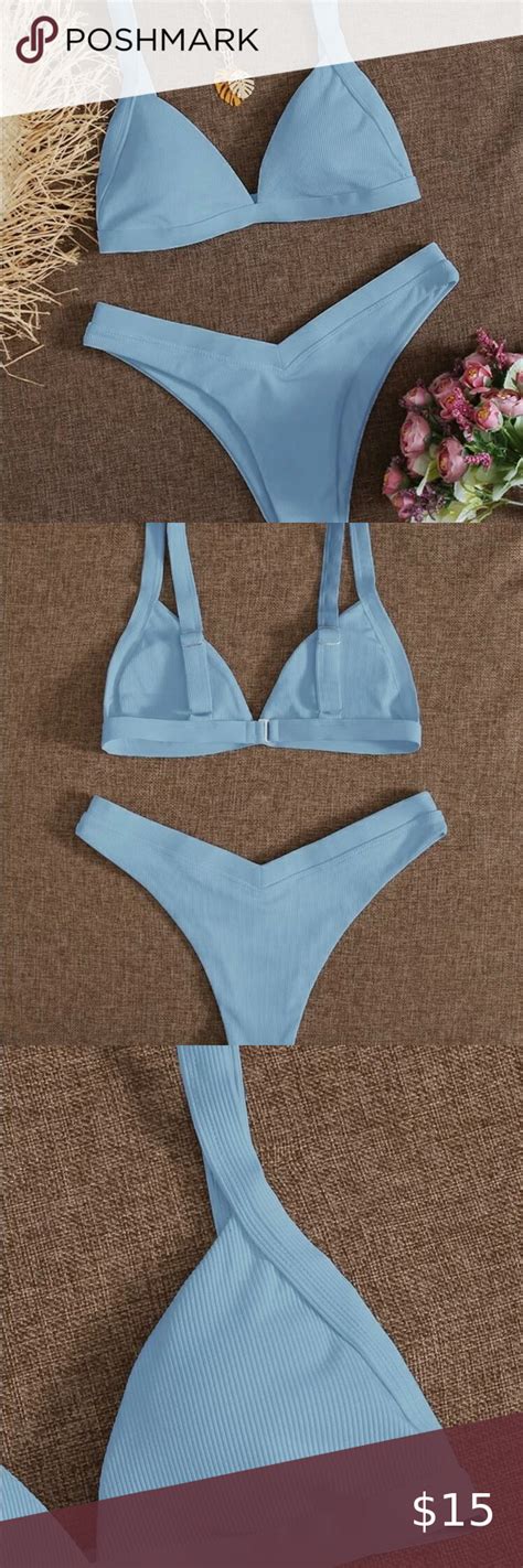 Shein Baby Blue Bikini In Bikinis Blue Bikini Fashion Trends My Xxx Hot Girl
