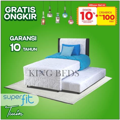 Jual Comforta Spring Bed Superfit Twinputih Full Bedset Kasur 160 180