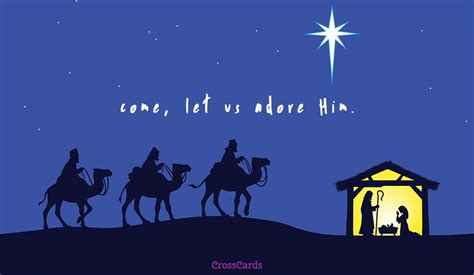 Come, Let Us Adore Him eCard - Free Christmas Cards Online