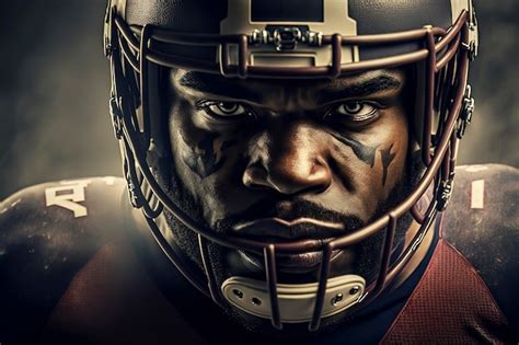 Premium Photo Nfl American Player Portrait Closeup Generative Ai