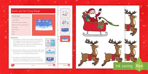 Santa Sleigh Craft 2nd Grade Resource Twinkl USA