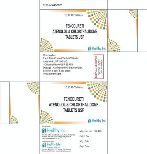 Atenolol Chlorthalidone Tablets Usp Mg At Rs Stripe In Mumbai