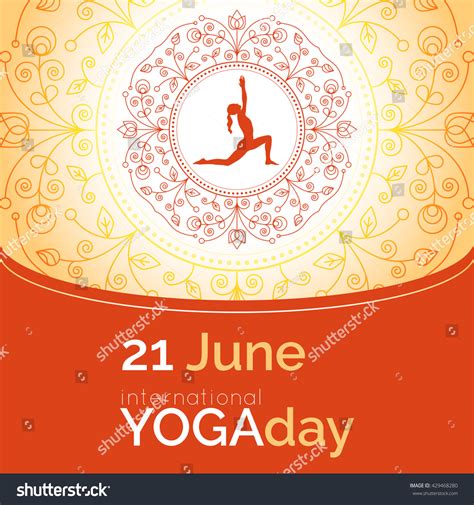 Vector Yoga Illustration Template Poster International Stock Vector