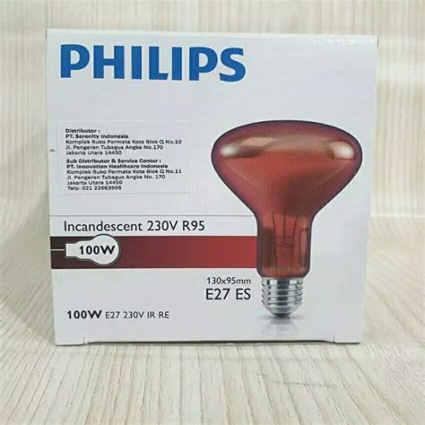 Jual BOHLAM LAMPU INFRARED 100 Watt PHILIPS BOHLAM LAMPU INFRARED