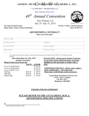 Fillable Online Th Annual Convention Gmwanationalnet Fax Email