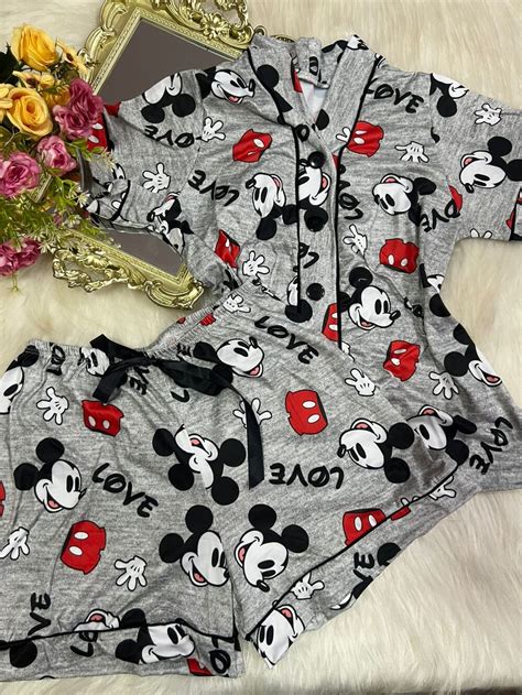 PIJAMA AMERICANO SUED MANGA 641 CINZA Império Lingerie