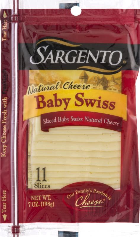 Sargento Natural Baby Swiss Cheese Slices Ct Sargento