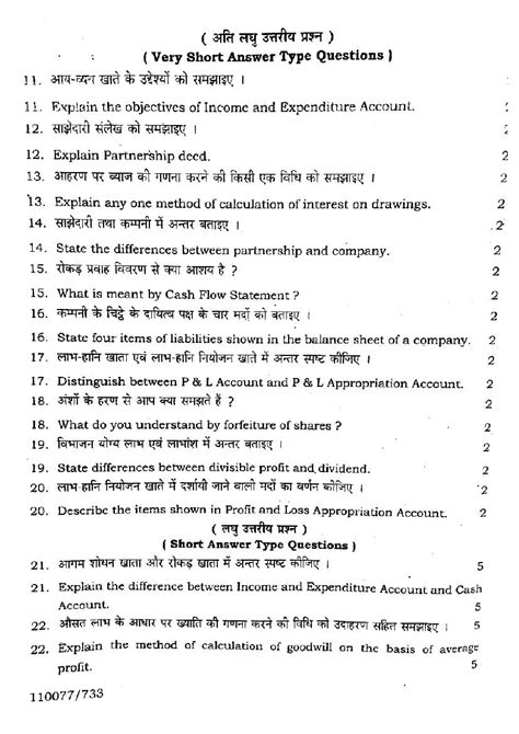 UP Board Class 12 Accountancy Question Paper 2023 PDF