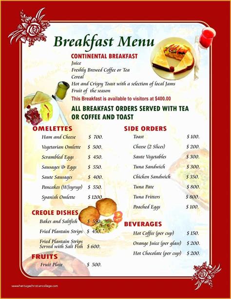 Breakfast Menu Template