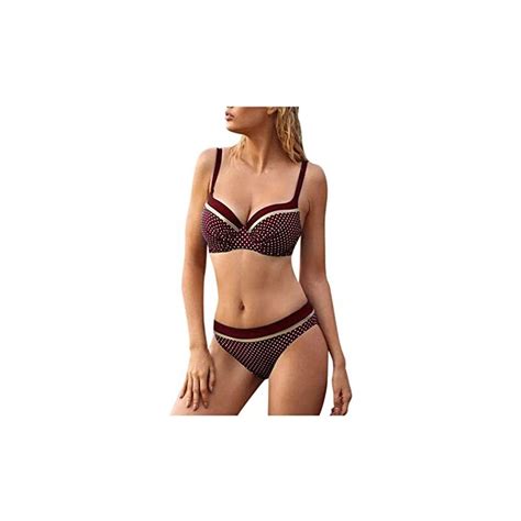 Modaworld Donna Costume Da Bagno Push Up Imbottito Reggiseno Bikini Due