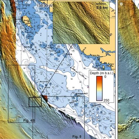 Crag‐and‐tail landforms (a) off Agassiz Banks. Smooth sea floor (b) is ...