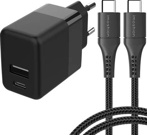 IMoshion Wall Charger Met USB C Naar USB C Kabel Oplader Gevlochten