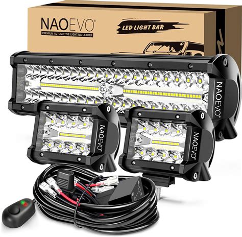 Amazon Naoevo Inch Led Light Bar And Pcs Inch Led Pod Lights