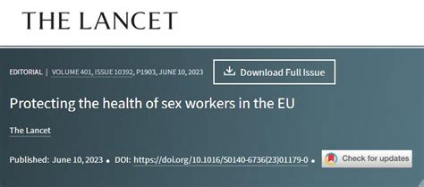 Protección De La Salud De Las Trabajadoras Sexuales En La Ue El Estante De La Citi