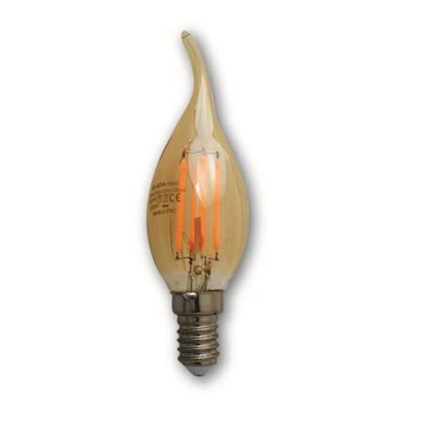 Ampoule Led Filament Flamme Coup De Vent Ambrée 4w E14 440lm 2200k