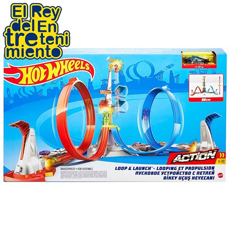 Pista De Autos Hot Wheels Triple Loop Lanzador El Rey Del Entretenimiento
