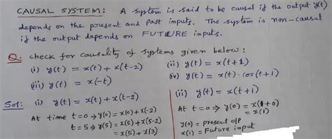 Properties of Systems | Causal | Non-causal |Signals & Systems ...