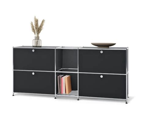 Sideboard Metall Cn Mit Klappenf Chern Schwarz Von Tchibo Ansehen