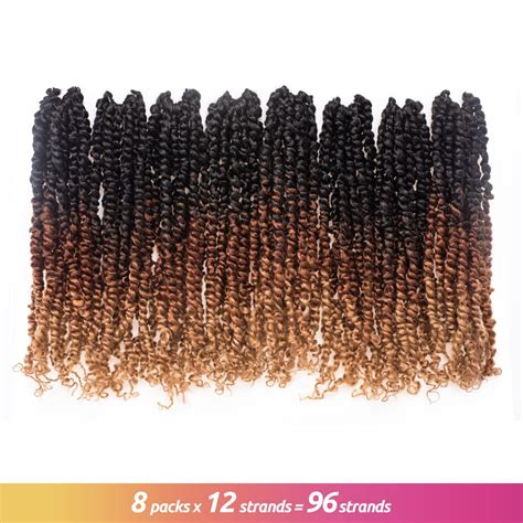 Toyotress Tiana Passion Twist Hair 14 Inch 8 Pcs Ombre Brown Blonde Pre Twisted Pre Looped