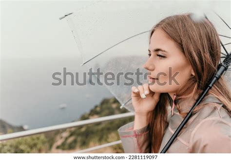 Woman Rain Umbrella Happy Woman Portrait Stock Photo 2281119097 ...