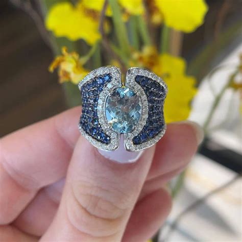 4ct Oval Cut Aquamarine Vintage Cocktail Ring SayaBling