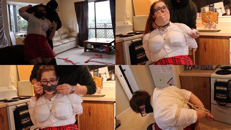 Luna Is A Schoolgirl Kept Tightly Bound And Gagged By A Burglar And