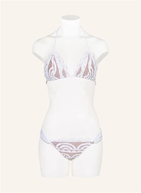 PILYQ Triangel Bikini Hose LACE FANNED TEENY In Weiss