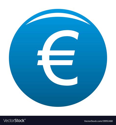 Euro symbol icon blue Royalty Free Vector Image