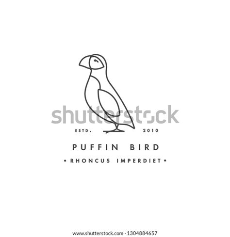 Vector Linear Logo Design Puffin Bird Stock Vector (Royalty Free) 1304884657 | Shutterstock