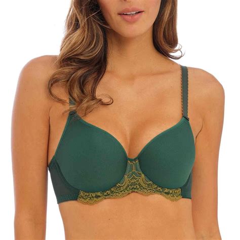 Soutien Gorge Coques Moul Es Armatures Dentelle Florale Dor E Wacoal Lingerie Vert Wacoal