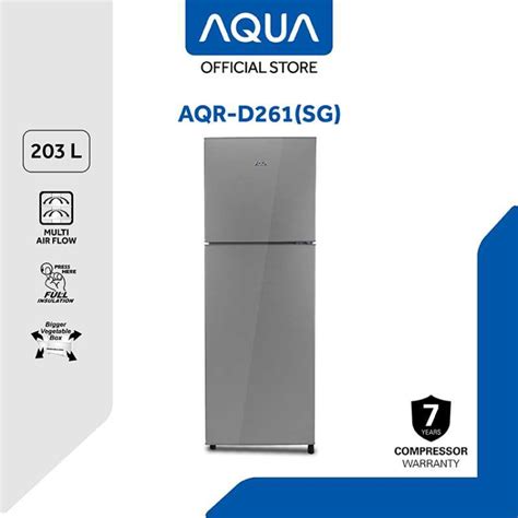 Promo Aqua Elektronik Aqr D261 Sg Kulkas 2 Pintu 203 L Silver Grey