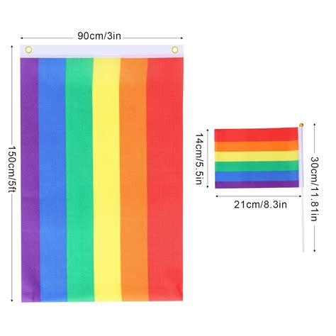 LUTER Pcs Lgbtq Rainbow Pride Flag Staont Flag Mini Pride Flags Lgbtq Gay Flag Lgbtq Pride