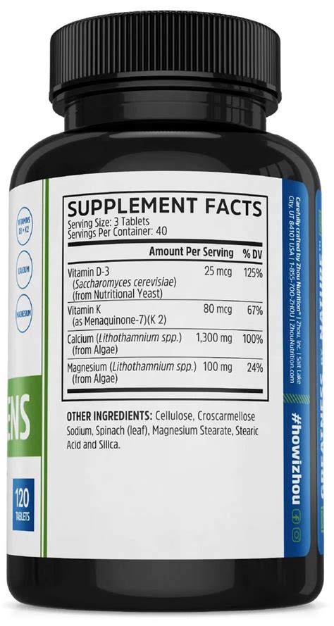 Calcium Greens 120ct By Zhou Nutrition Available At Vitanet® Llc