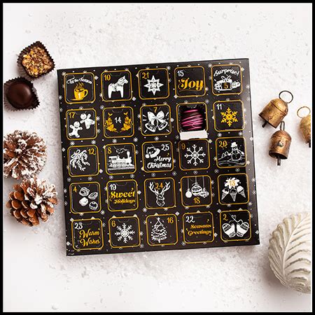 Black and Gold Illustrated Advent Calendar | Graham’s Fine Chocolates ...